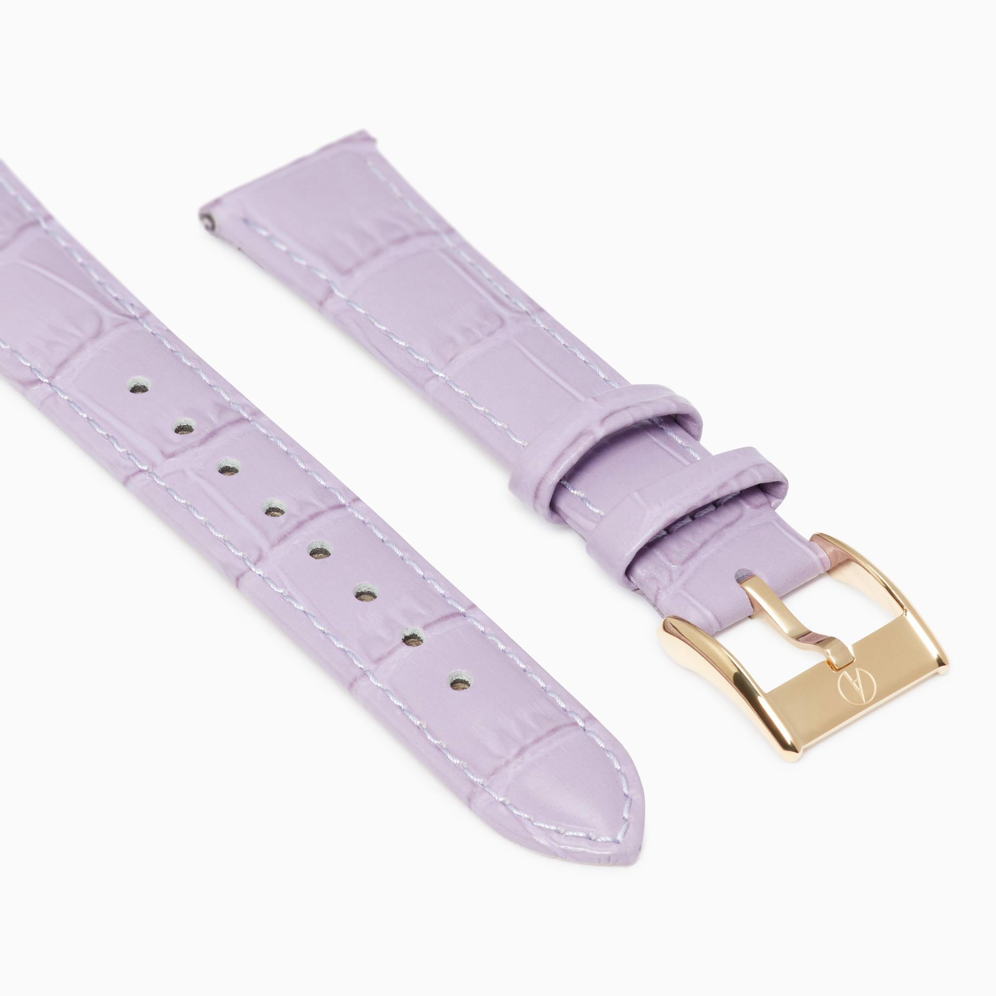 Accurist Rectangle Ladies Lilac Leather 19mm Strap